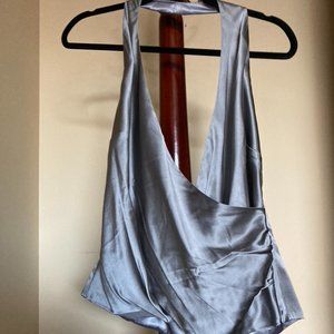 Ann Taylor Silver Halter Top